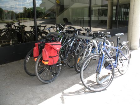 The bike rack fills up outside of City Hall, at the June 19 open house for Greater Sudbury's Transportation Study