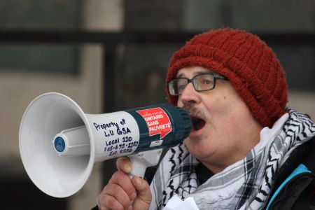 Sudbury Coalition Against Poverty activist Gary Kinsman: "Solidarity is the antidote to austerity." (Photo by Larson Heinonen)