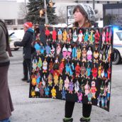 Faceless female figures represent missing and murdered indigenous women