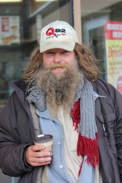 A homeless man in Sudbury. (Photo by Larson Heinonen.)