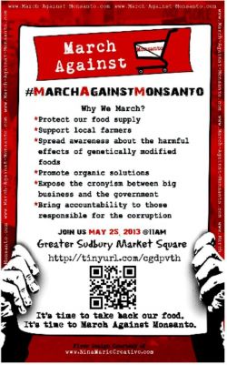 Poster for the Sudbury March Against Monsanto