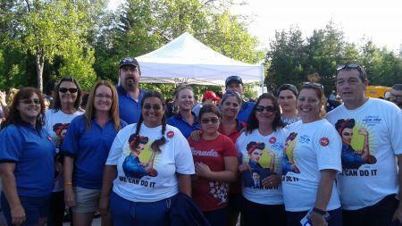 Several members of CUPW gathered in Sudbury, Ontario with PM Justin Trudeau and his cabinet August 22, 2016