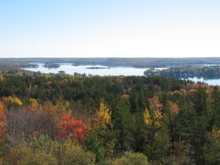 View from the Lonsdale hilltop over Ramsey Lake.  This city land is now in the parks inventory.  (Photo by Naomi Grant)