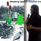 Shannon Dennie (Junction Creel Stewardship Committee) explains how they will shed light on Junction Creek.