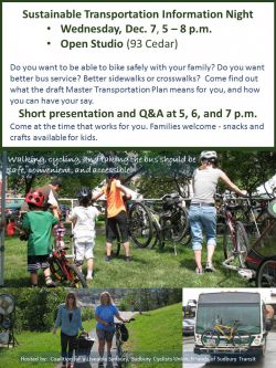 EVENT NOTICE:  You are invited to a Sustainable Transportation Information Night, Dec. 7, 5 – 8 p.m. 